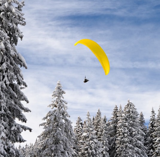 Paragleiten im Winter